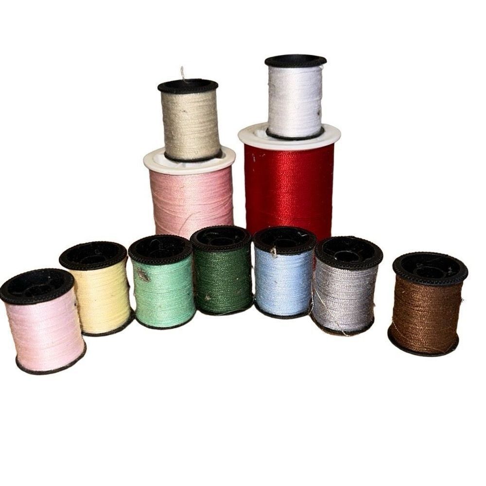 Thread Lot of 11 spools misc colors + 3 sizes